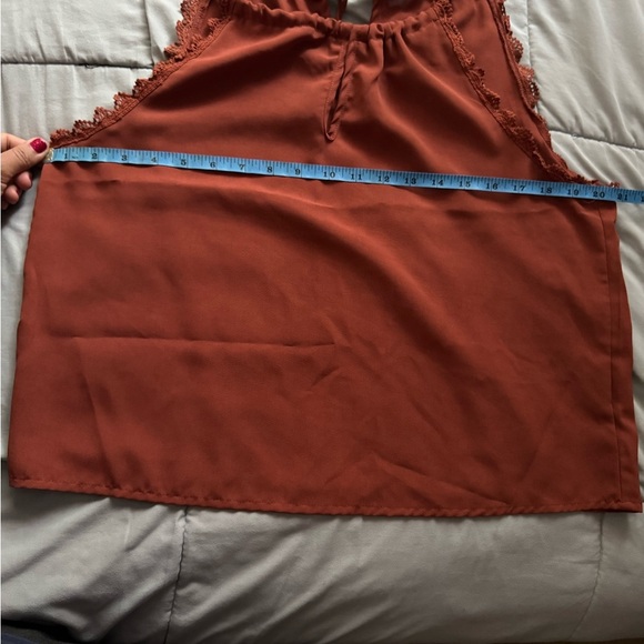 Frenchy Cut Out Tie Back Lace Trim Halter Top - Picture 8 of 8